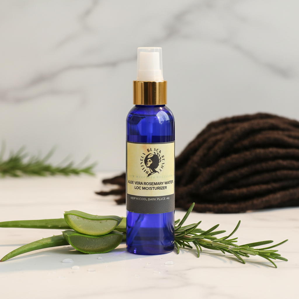 Divinely Black Beauty Aloe Vera Rosemary Loc Moisturizer - spa styled product photo